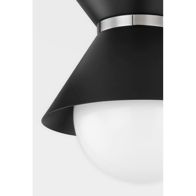 Scout 1 - Light Semi Flush Mount, Soft Black/Polished Nickel