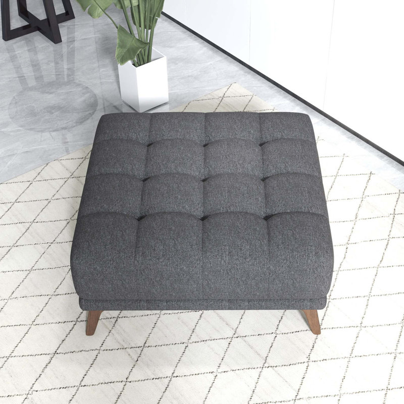 Addison Square Upholstered Ottoman, Grey