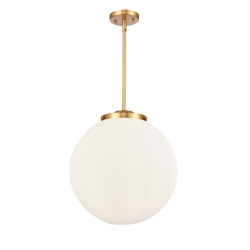 Luminaire suspendu sphère 3 lumières Frederick, H 17 po x l 16 po x P 16 po, Blanc, Or foncé