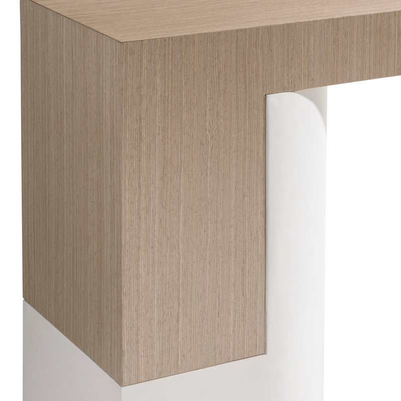 Transitional Modulum 64'' Brown and White Wood-Stone Console Table