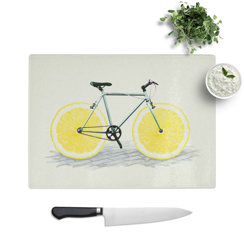 Lemon Bicycle Chopping Board, 28.5cm W x 39cm L