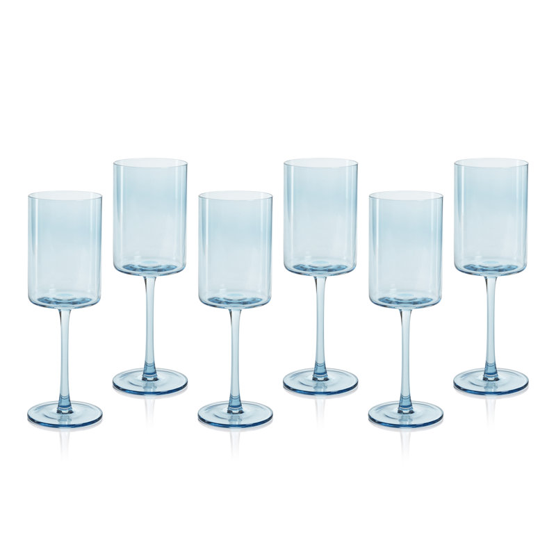 12.68oz. Wine Glass Set, Light Blue