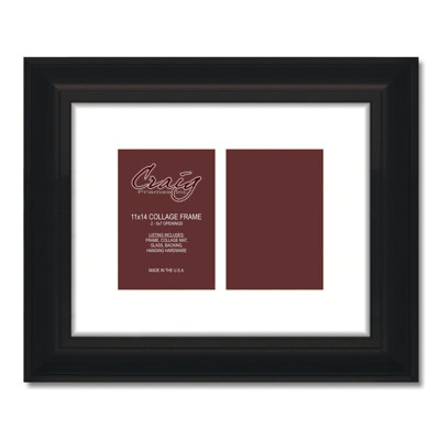 Bednarz Satin Black Matte Picture Frame with Mat