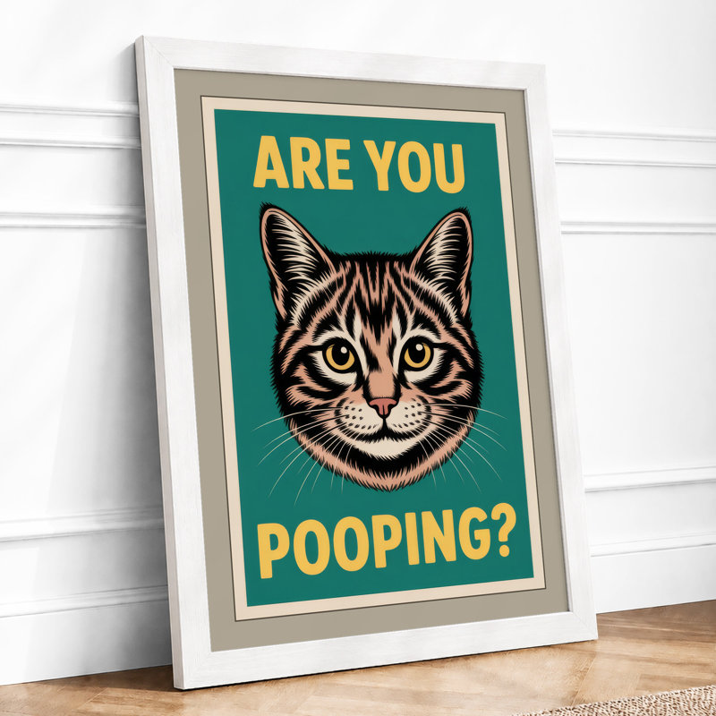 Are You Pooping? Retro - Framed Print, A3 - 42.0 x 29.7 cm, White