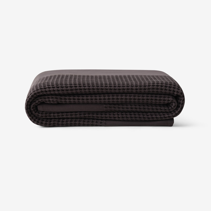 Claudios Natural Beige Polyester Modern & Contemporary Bedspread, Anthracite Grey