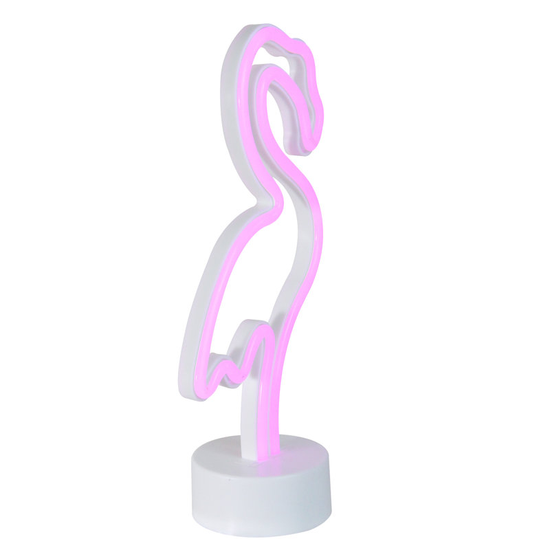 11.5" Pink Flamingo LED Neon Style Table Sign