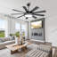 Mlian 9 Playwood Double-sided Black and Grey Wood Grain Blades 60in Ceiling Fan Large LED Dimmable Light, 6-Speed Remote Control, Reversible DC Motor,Black-1163720224-1163720227