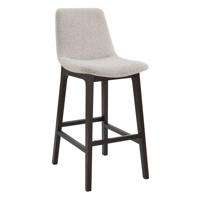 Tabouret de bar et de comptoir rembourré avec pieds en bois massif (ensemble de 2), Beige, Bar Stool (30” Seat Height)