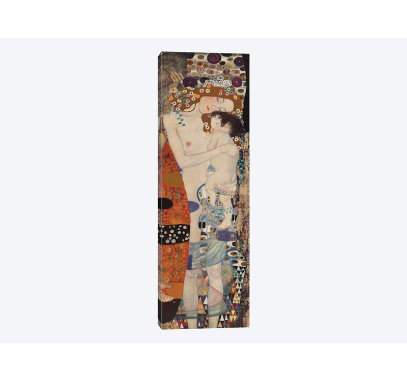 Three Ages Of Woman, Vertical by Gustav Klimt - Unframed Panoramic Graphic Art on Canvas, 48" H x 16" W x 1.5" D