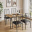 Ensemble de salle à manger 5 pièces, table de salle à manger rétro avec 4 sièges rembourrés-106915684