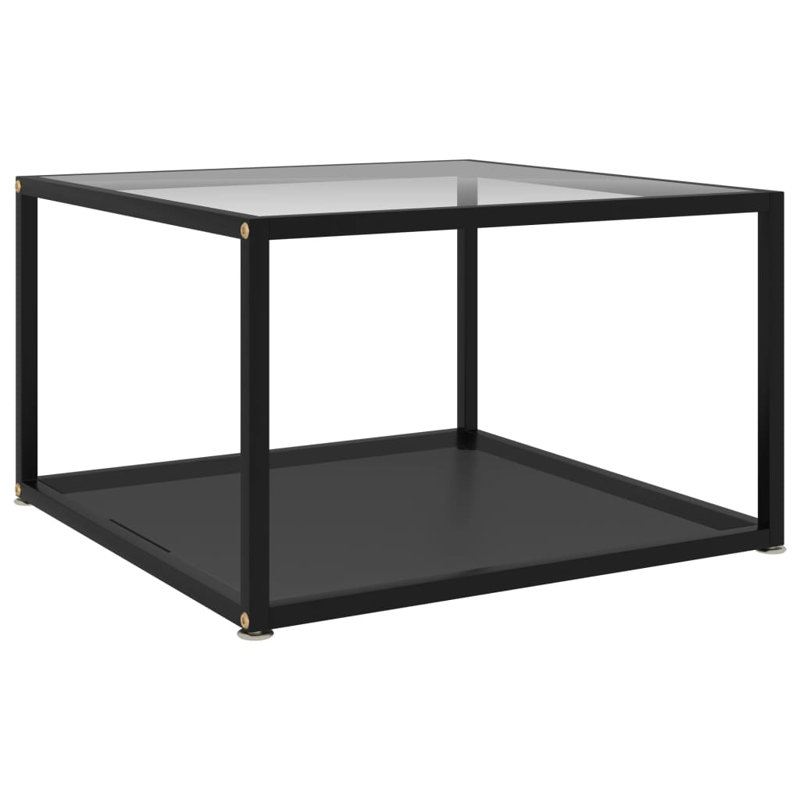 Table basse Frame, Transparent, Noir, H 13,8 po x L 23,6 po x l 23,6 po