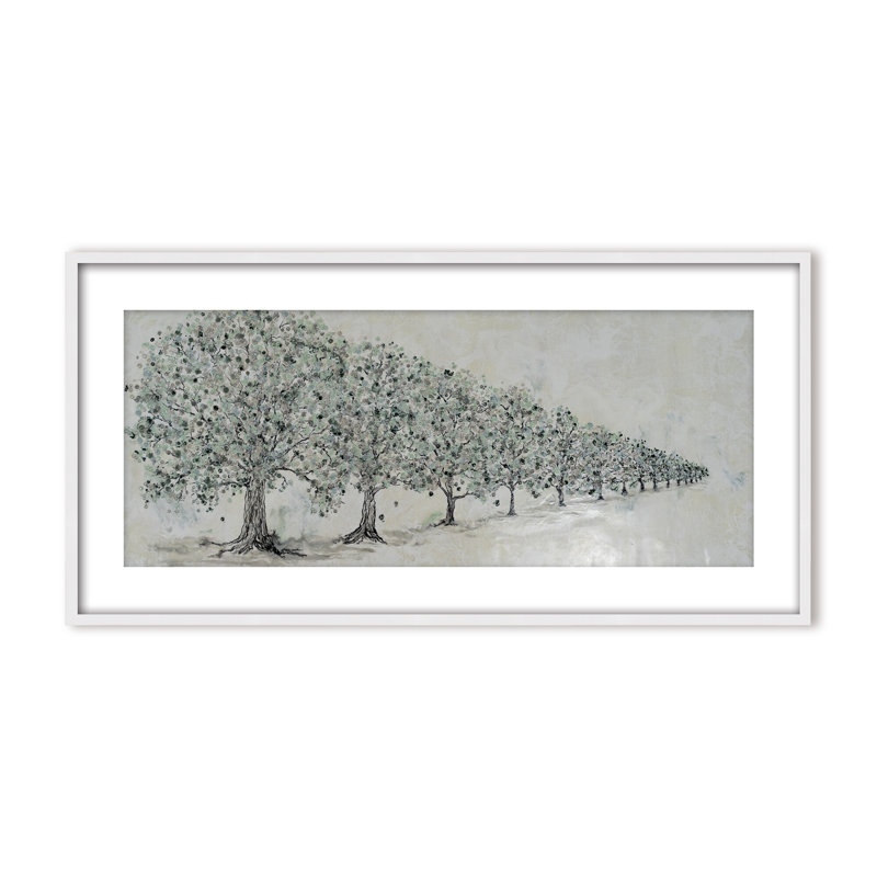 Nature Inspired "Renewal in Bloom" Canvas Wall Art By , 12" H x 24" W, Framed Matted Print, Brown