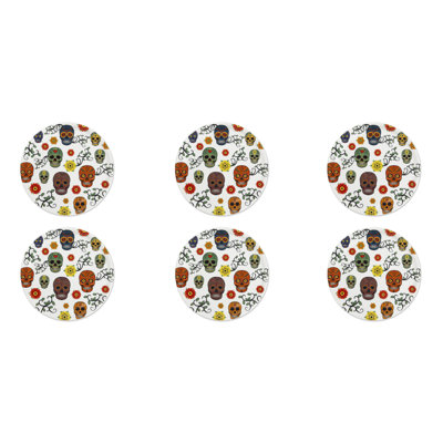 Excelsa set of 6 pizza plates Calavera porcelain 30,5x30,5 cm multicolor