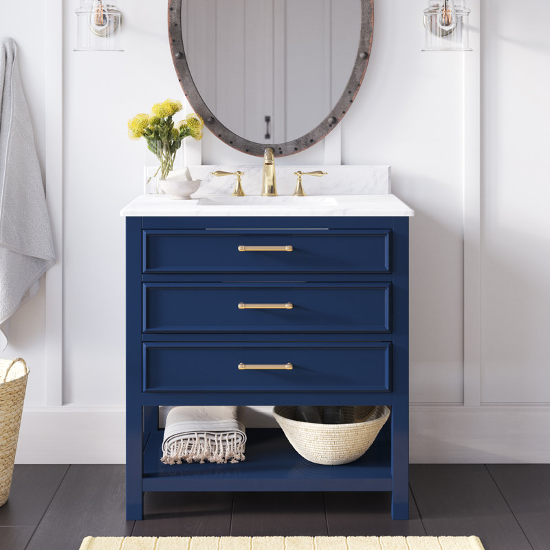 Ensemble de meuble-lavabo simple 30 po Colleen, Bleu marine