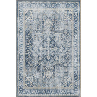 Anthracite Geometric Patterned Washable Decorative Carpet