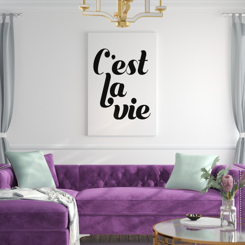 «La Vie IV», art textuel sur toile, H 48 po x l 32 po