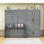 Grand lit escamotable en bois avec garde-robe et tablettes-1124267922