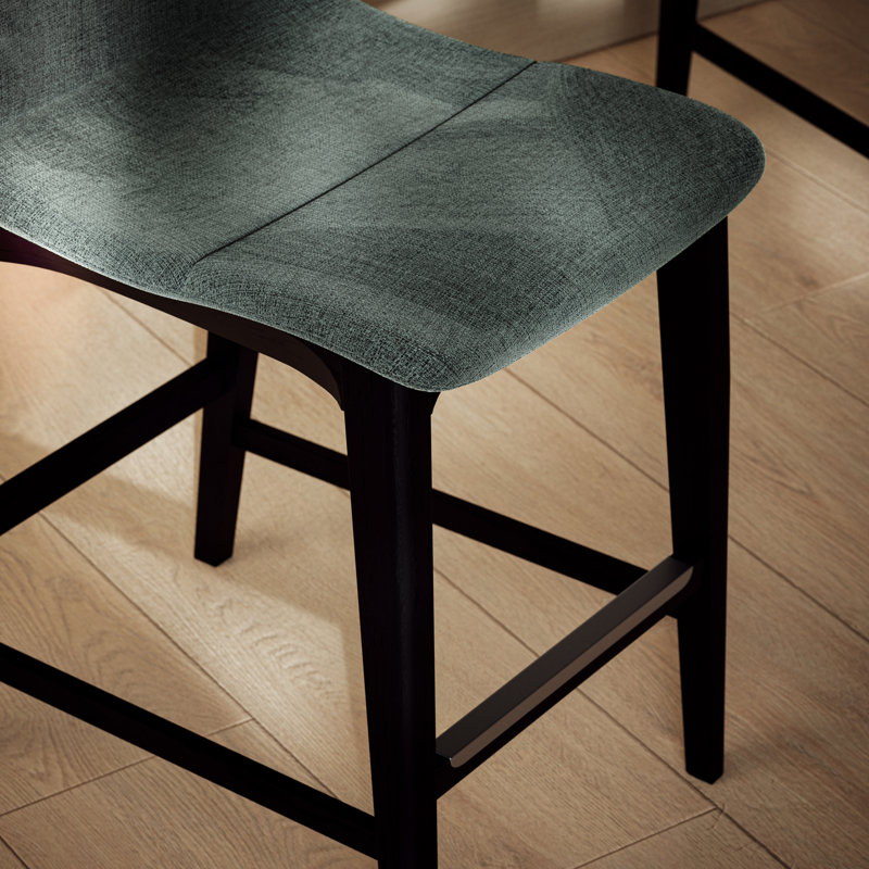 Modern Brazilian - Godan Stool, Jackpot Teal Seat/Ebano Frame, Counter Stool (25.25” Seat Height)