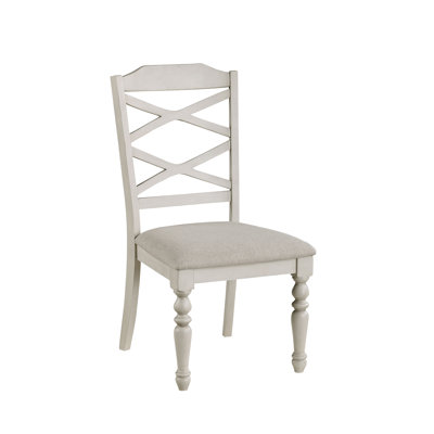 Ensemble de 2 chaises d'appoint Cassendra de 38 po avec siège en tissu, blanc