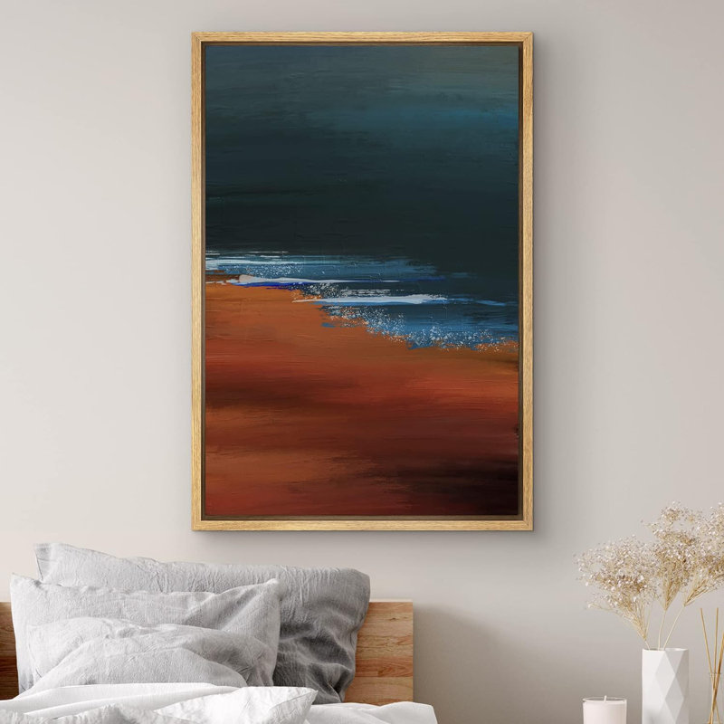 Bleu cuivre encadré sur toile