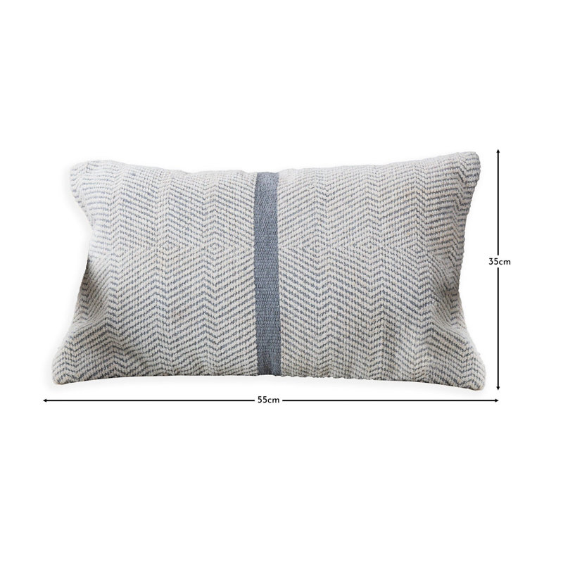 Neruda Geometric Rectangular Lumbar Cushion Cover, Mist Grey