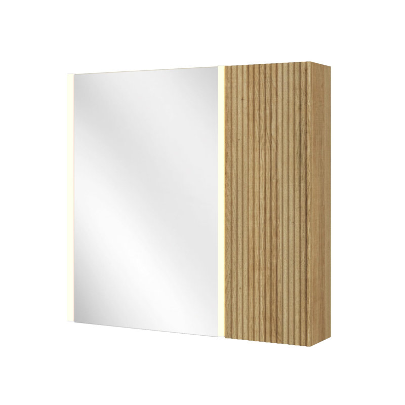 Armoire à pharmacie murale avec miroir et salle de bain, Naturel