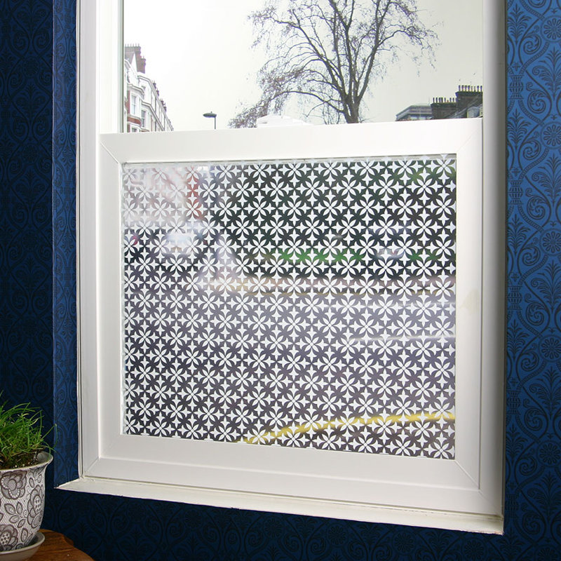 Film de fenêtre transparent fleur, 36 po x 48 po
