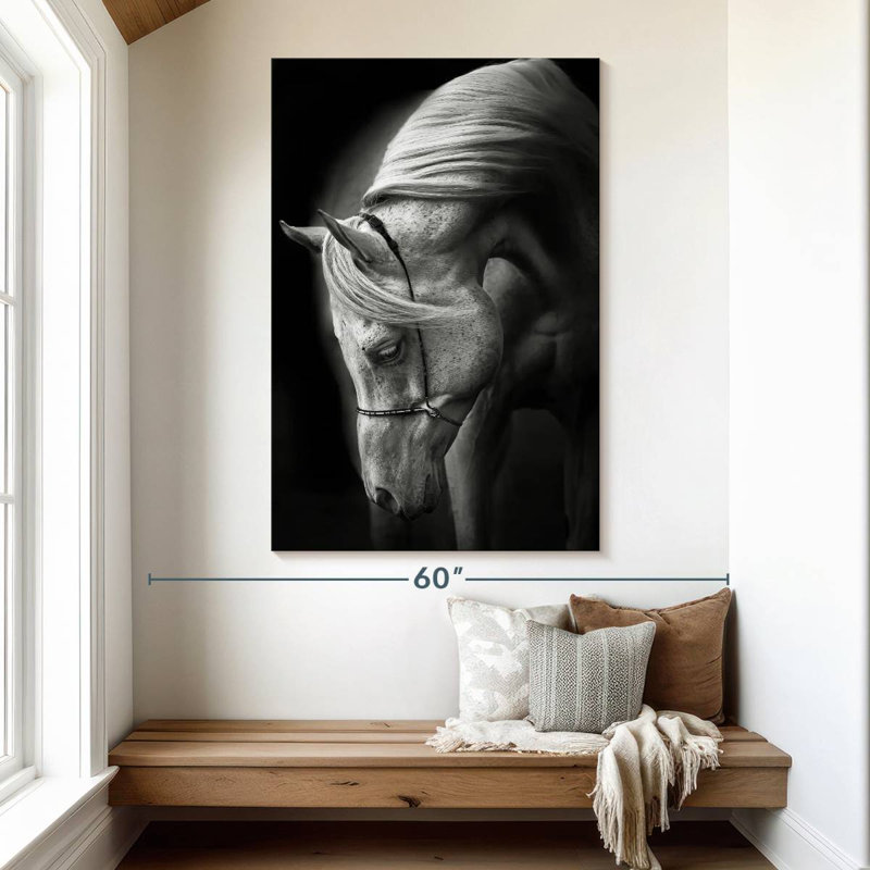Brampt Pure White Stallion, 51" H x 34" W