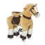 Cheval de marche brun clair avec roues et corps en peluche pour enfants