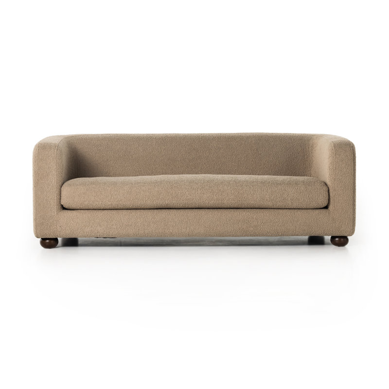 Gidget Sofa, Sheepskin Camel Sherpa