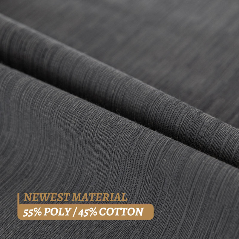 Clesta Cotton Blend Thermal Insulated 100% Blackout Grommet Curtain Pair, 52" W x 108" L, Dark Gray