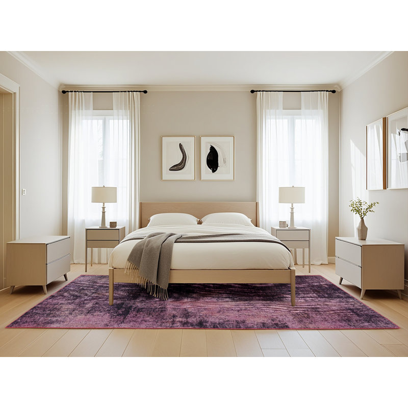Wool Abstract Indoor Rug, Rectangle 5' x 8'