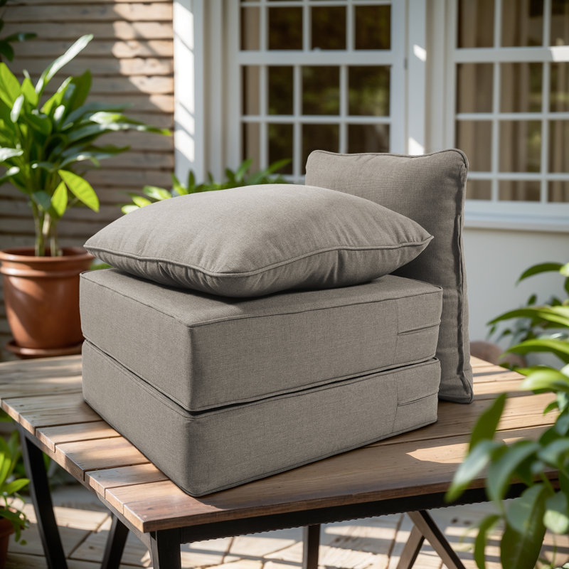 Ensemble de coussin de siège et de dossier en polyester résistant aux intempéries Deb, 5, L 24 po x P 24 po, Gris