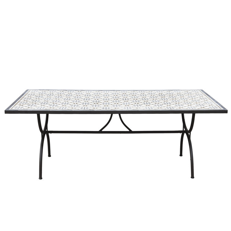 Amy-Jo Rectangular Cement Tile Dining Table