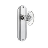 Deco Plate with Oval Fluted Crystal Door Knob