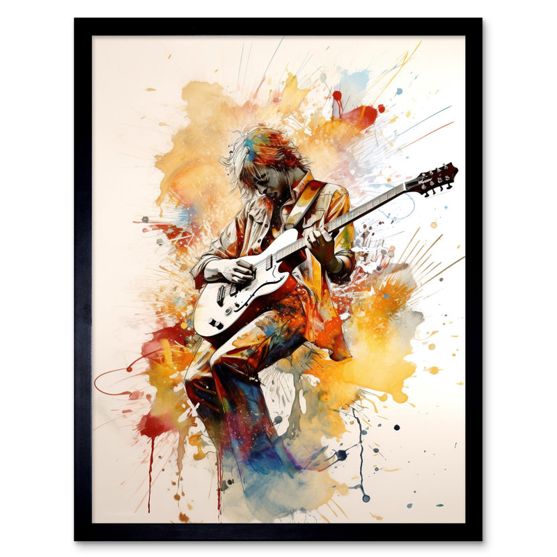 Apolonija Guitarist Musician Playing Solo On Electric Guitar - Single Picture Frame Print