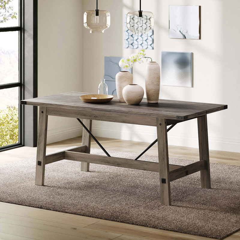 Table de salle à manger à piédestal Lysiane, Gris