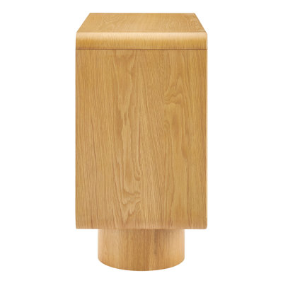 Hubert 2-Door Curved Wood Accent Cabinet In Oak