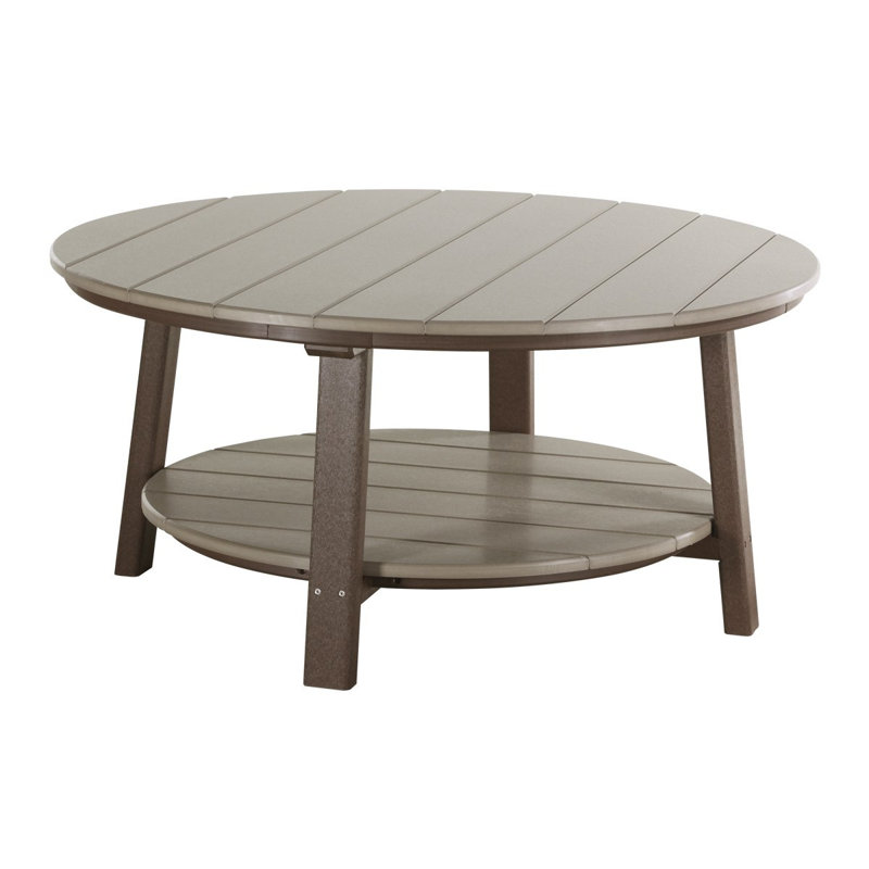 Table basse en plastique Orma, Bois vieilli, Brun châtaigne