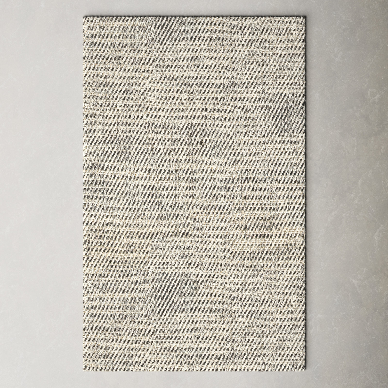 Owen White Black Hand-Woven Striped Jute Rug, Rectangle 2' x 3'