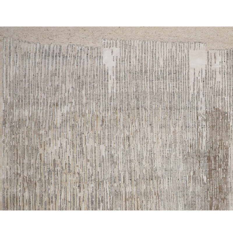 Handmade Linen and Wool Area Rug, Rectangle 10' x 14'