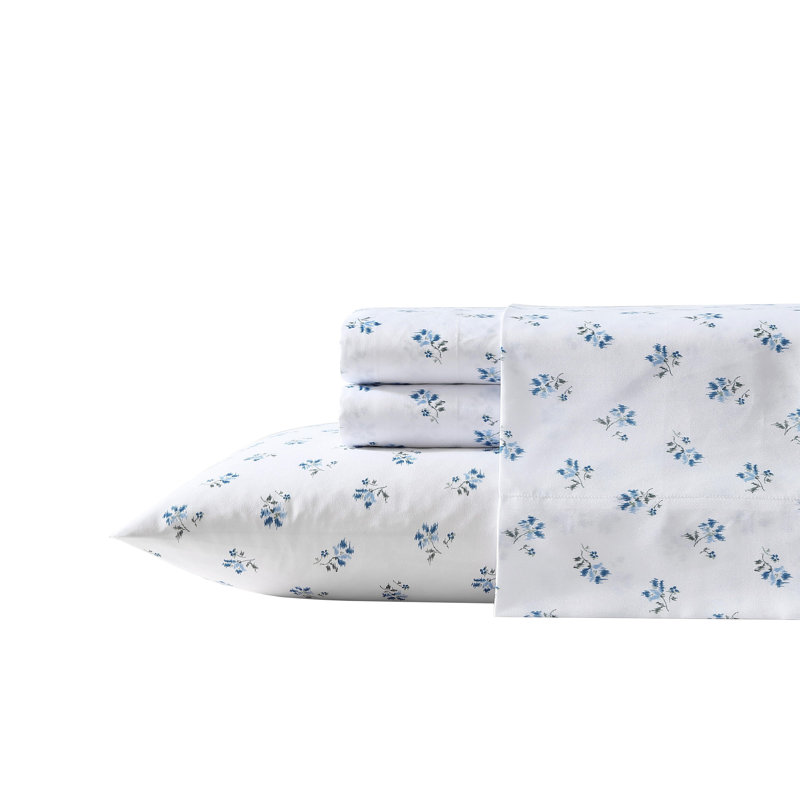 Wrangler Printed Cozy Novelty Sheet Sets, Queen Sheet Set with 2 Pillowcases, Sketchy Ditsy Blue