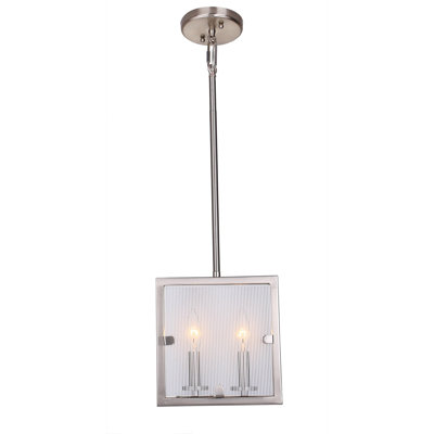 Luminaire suspendu carré unique à 2 lumières Lutwin