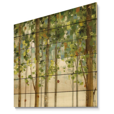 Forest Study' Print on Natural Wood