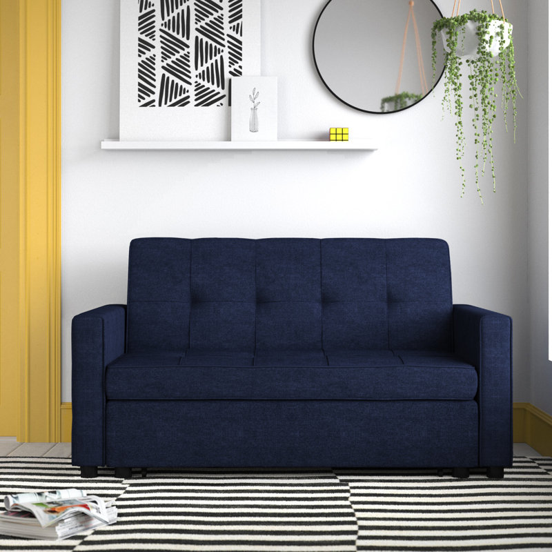 Mary-Kate 2 Seater Clic Clac Sofa Bed, Navy Blue
