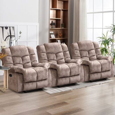 Fauteuil inclinable manuel rembourré et rembourré en microfibre de largeur 36,9 po Prea