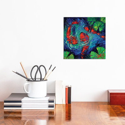Turquoise Swirls by Mona Edulesco - Wrapped Canvas Painting