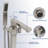 Floor Mounted Tub Filler Faucet Brushed Nickel, High - Grade Copper Core, Precision Ceramic Valves, 360 Rotating With Splash, Easy Diy Mount In Solid Brass Build, Dual Temperature Control Handles,