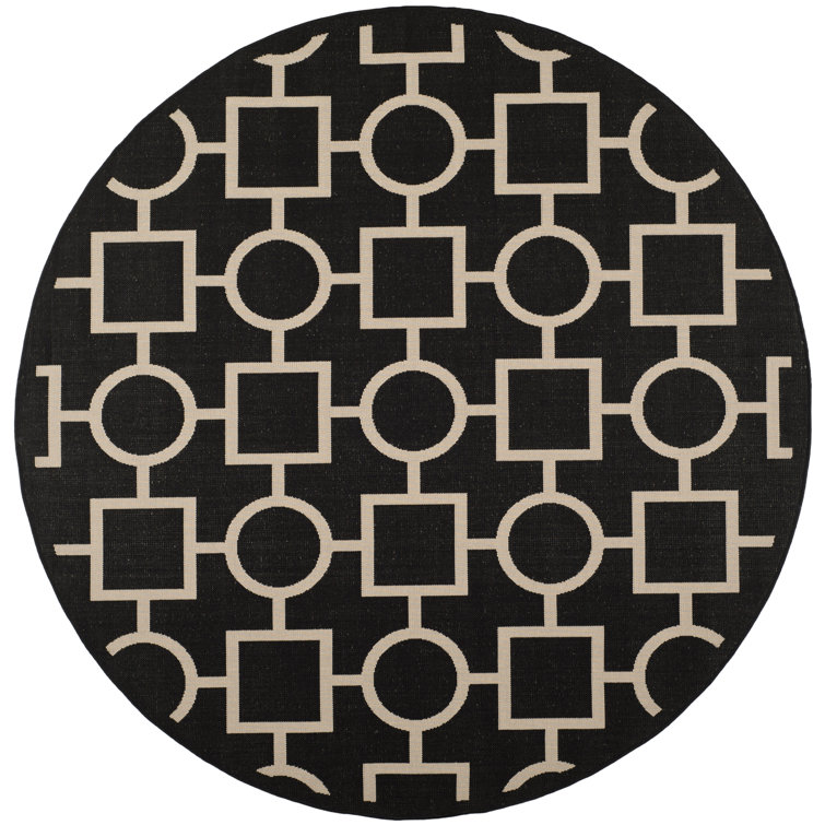 Arneshia Geometric Black/Beige Area Rug