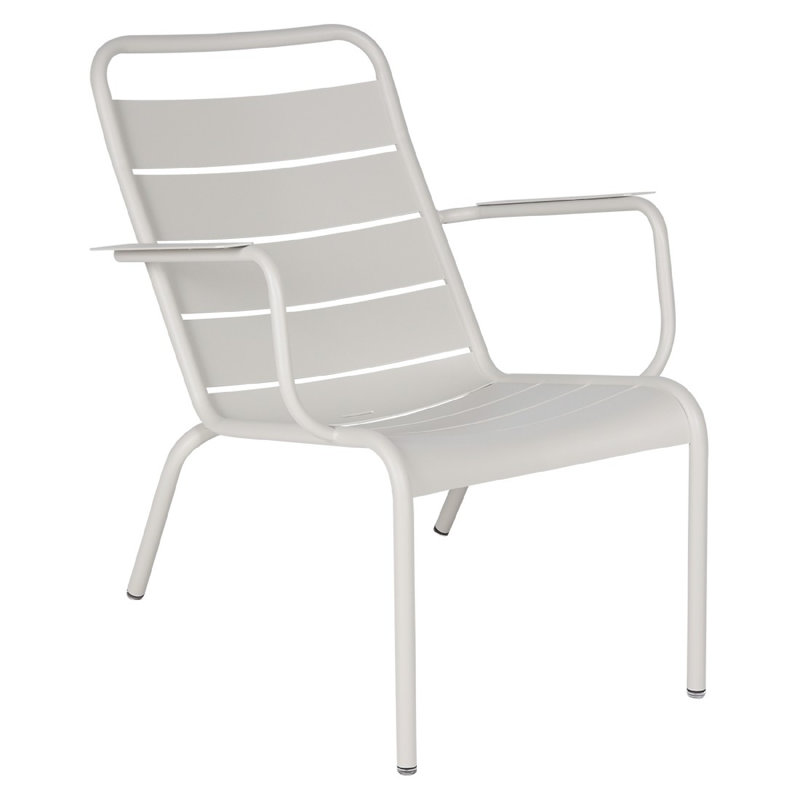 Luxembourg Metal Outdoor Lounge Chair, Clay Gray